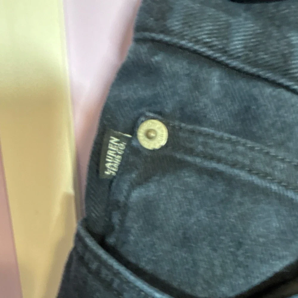 Lauren Jeans Co. Ralph Lauren Black Denim Jeans Cotton Lycra Zip Button 5-Pocket - Picture 3 of 5